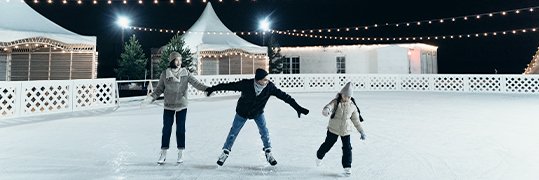 une famille qui fait de la patinoire
