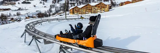 Activité de glisse sur les pistes de la Fous d'Allos