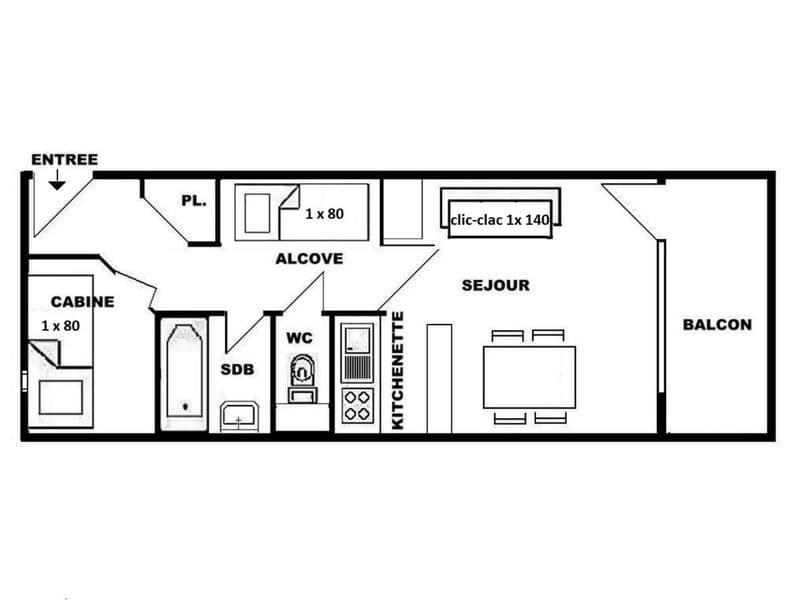 Studio cabine 4 pers près des télésièges, Les Saisies FR-1-594-136 - Les Saisies