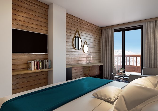 Chambre 2 personnes Confort Petit déjeuner - Hôtel Le Levanna 4* - Tignes 2100 Le Lac