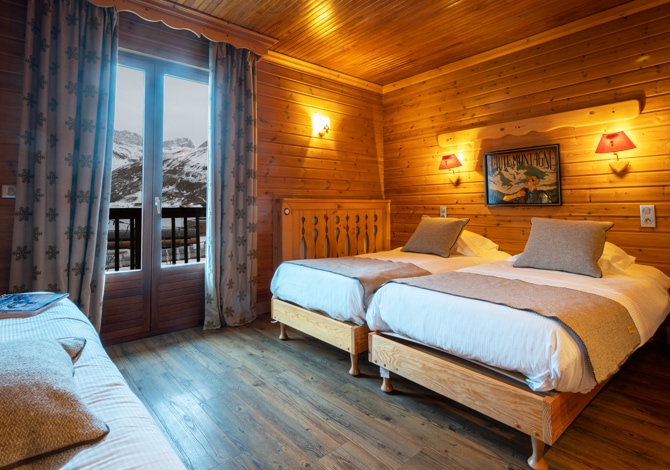 Chambre 3 personnes Vue Montagne Demi pension - Hôtel L'Arbina 3* - Tignes 2100 Le Lac