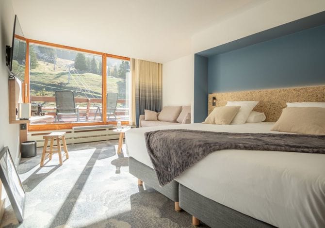 Chambre 4 personnes Supérieure Famille avec petit-déjeuner - Hôtel La Cachette 4* - Les Arcs 1600