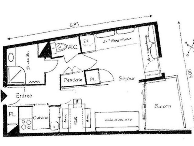 Appartement 2 pièces 5 pers, balcon sud-est, au pied des pistes, Les Menuires, Résidence Le Génépi F - Les Menuires Reberty 1850