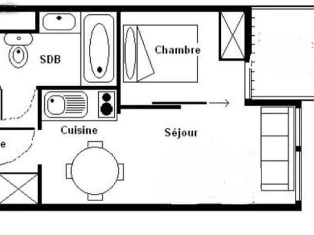 Confortable 2 pièces pour 4 pers, proche pistes et commerces, parking gratuit FR-1-178-317 - Les Menuires Reberty 1850