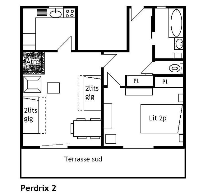 Appartement Perdrix MRB530-002 - Méribel Centre 1600 