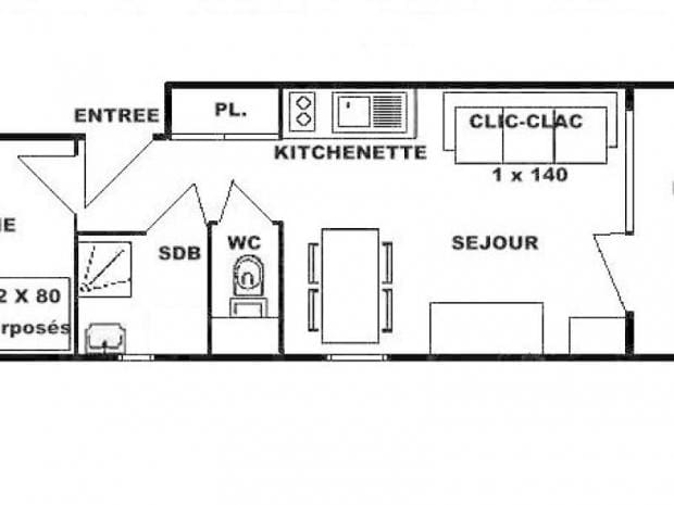 Studio cabine de 23 m2 - Les Saisies