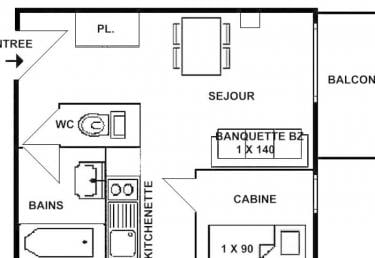 studio cabine 21 m², orienté OUEST, classé 2** - Les Saisies