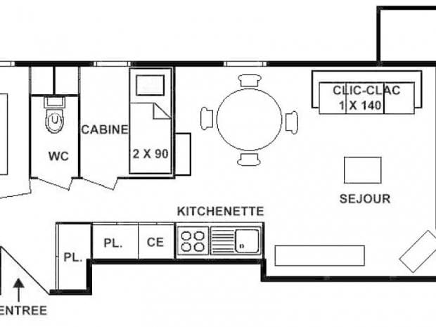 Deux pièces cabine 35 m², orienté SUD EST - Les Saisies