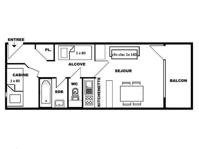 Studio cabine 4 pers près des télésièges, Les Saisies FR-1-594-136 - Les Saisies