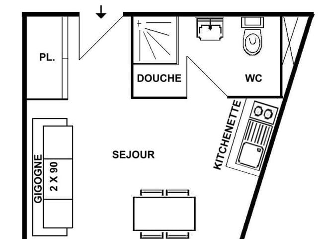 Appartement studette cosy, centre Les Saisies, 2 pers. FR-1-594-173 - Les Saisies