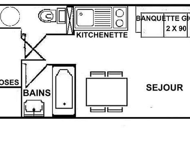 Studio cabine 4 pers., Les Saisies, bal., kitchenette, prox. centre et ski FR-1-594-145 - Les Saisies