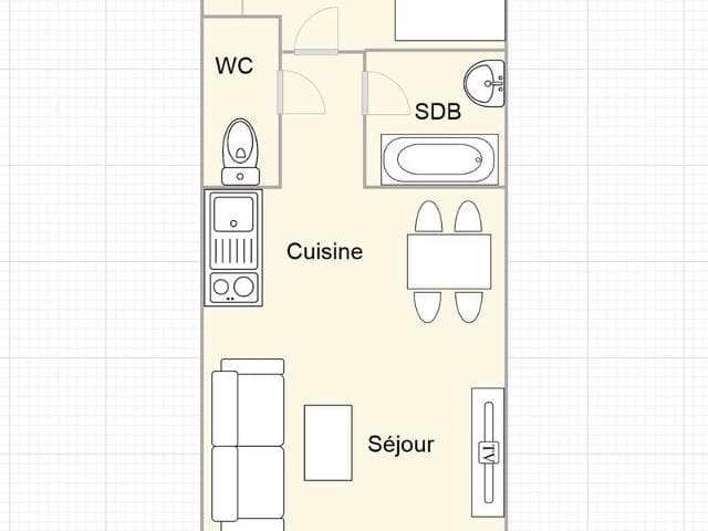 Studio Cabine aux Saisies, Balcon Sud/Est, 4 Pers, Centre et Commerces Proches, Label Qualité 3 Diam - Les Saisies