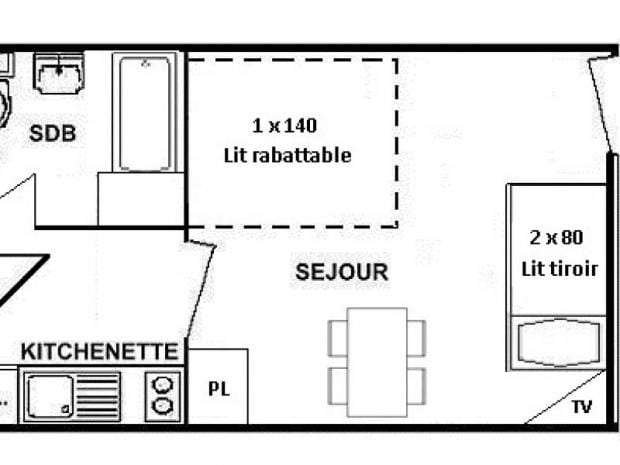 Studio 24 M² orienté SUD - Les Saisies