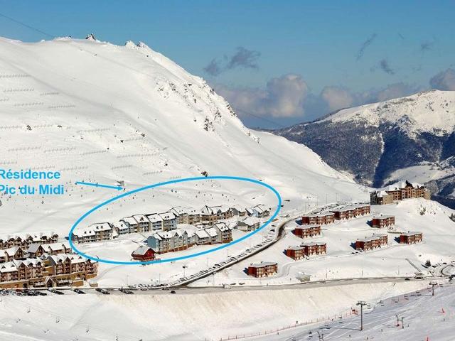 Studio cabine 4 pers avec terrasse, piscine couverte et salle de fitness, proche pistes et remontées - La Mongie