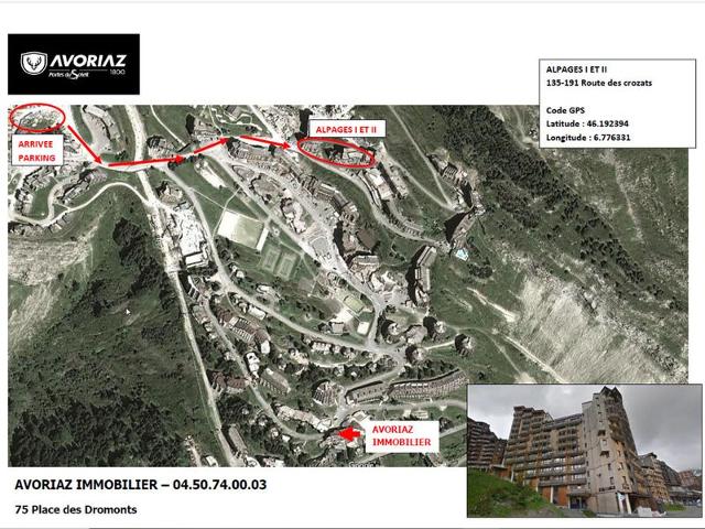 Avoriaz - Village des Crozats : Appart 4/5 pers, 26m², proche centre, sud-ouest, avec balcon FR-1-633-60 - Avoriaz