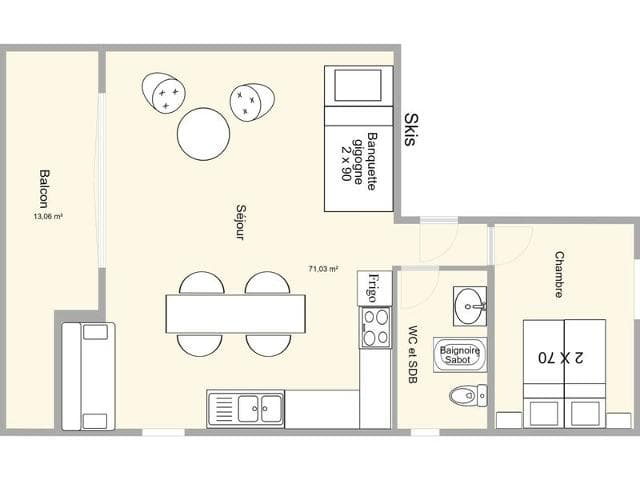 Appartement cosy 2 pièces aux Saisies, à proximité des pistes, pour 4 personnes FR-1-594-322 - Les Saisies