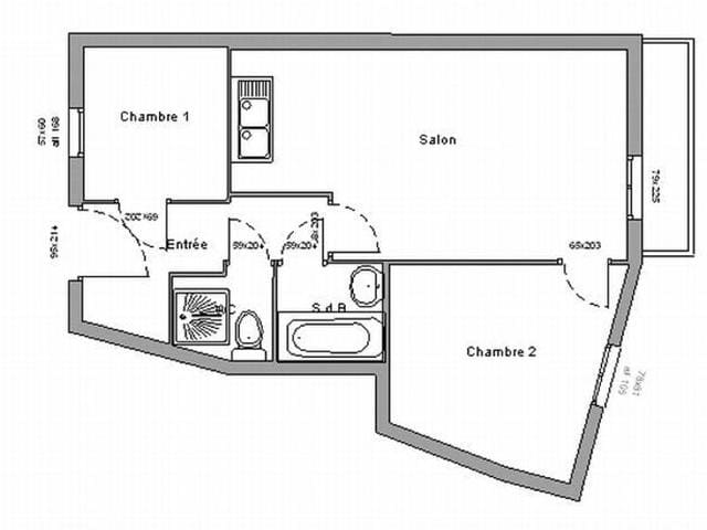 Appartement 2 pièces + cabine, 6 places, 36m², proche pistes, balcon, exposé Sud-Ouest FR-1-340-275 - Chamrousse