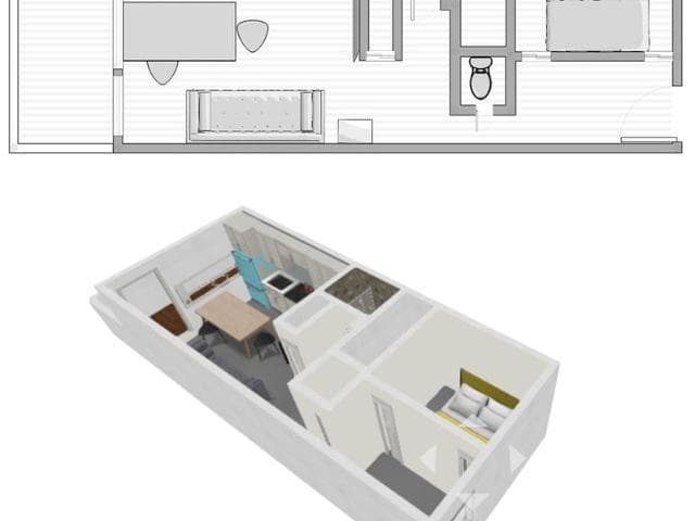 Studio moderne avec parking couvert à 10 min du centre, balcon Sud/Est, non-fumeur, animaux acceptés - Val d’Isère Centre