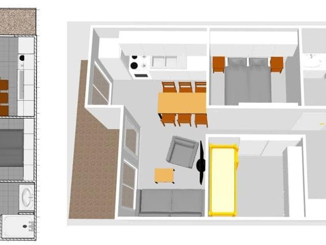 Appartement rénové 2022 avec wifi, balcon sud, 5 pers, équipements famille, proche commodités FR-1-6 - Val d’Isère Le Laisinant