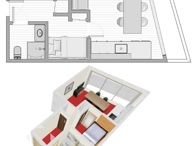 Charmant studio avec alcôve, balcon, proche centre et pistes à Val-d'Isère FR-1-694-225 - Val d’Isère Centre